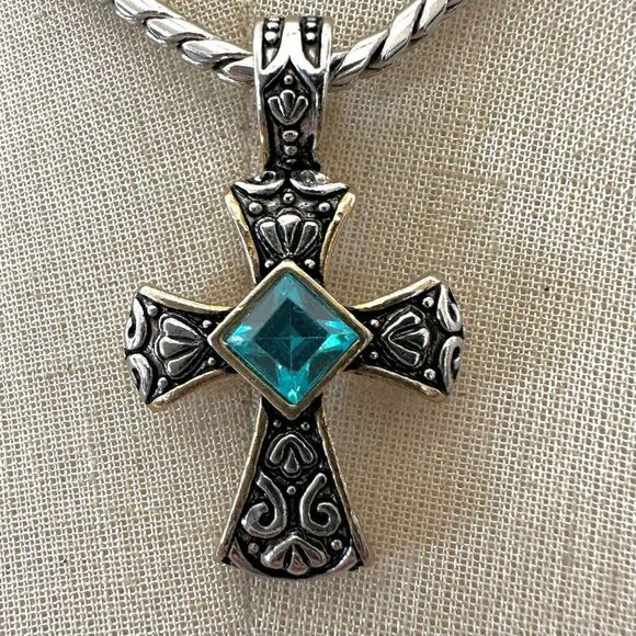 Cookie Lee Gem Cross Necklace - Picture 1 of 9